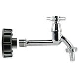 IBC 2" S60X6 - 1/2" BSP Cap with Extended Brass Chrome Tap 1/2" Barb - Armstrong Cheshire