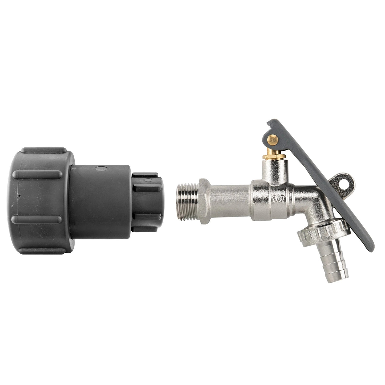 IBC 2" S60X6 - 1/2" BSP Extender Adaptor with Lever Tap Hose Barb and Lever Lock - Armstrong Cheshire