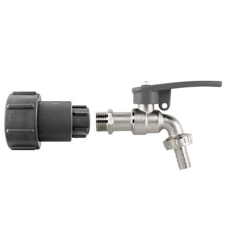 IBC 2" S60X6 - 1/2" BSP Extender Adaptor with Lever Tap with Hose Barb and Side Lock - Armstrong Cheshire