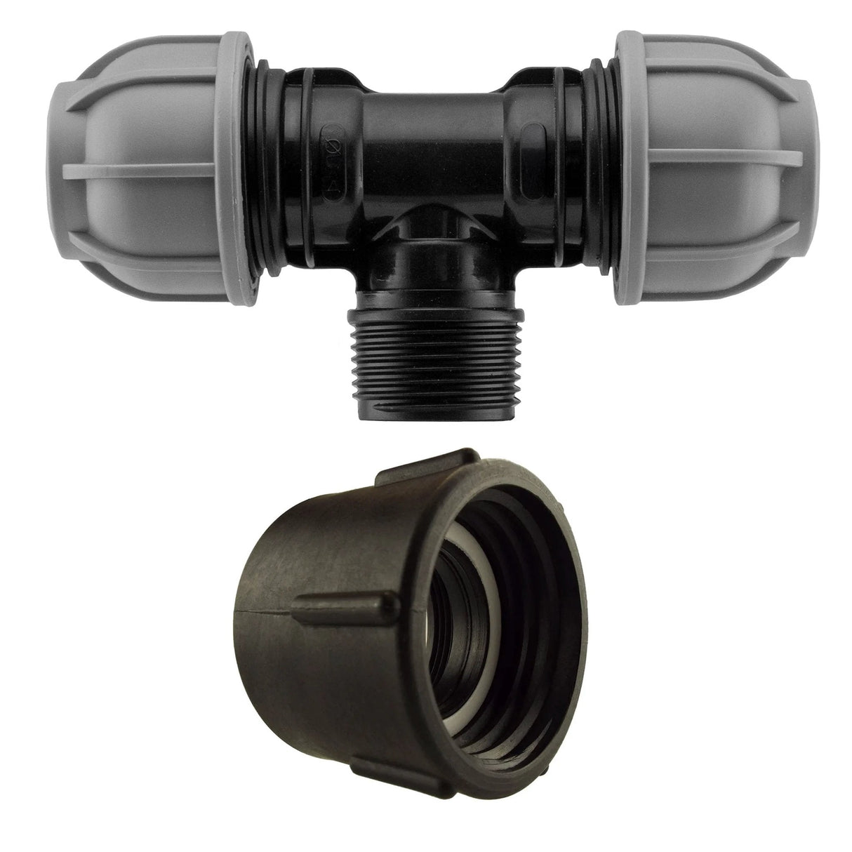 IBC 2” S60X6 Cap with 50mm MDPE Tee - Armstrong Cheshire