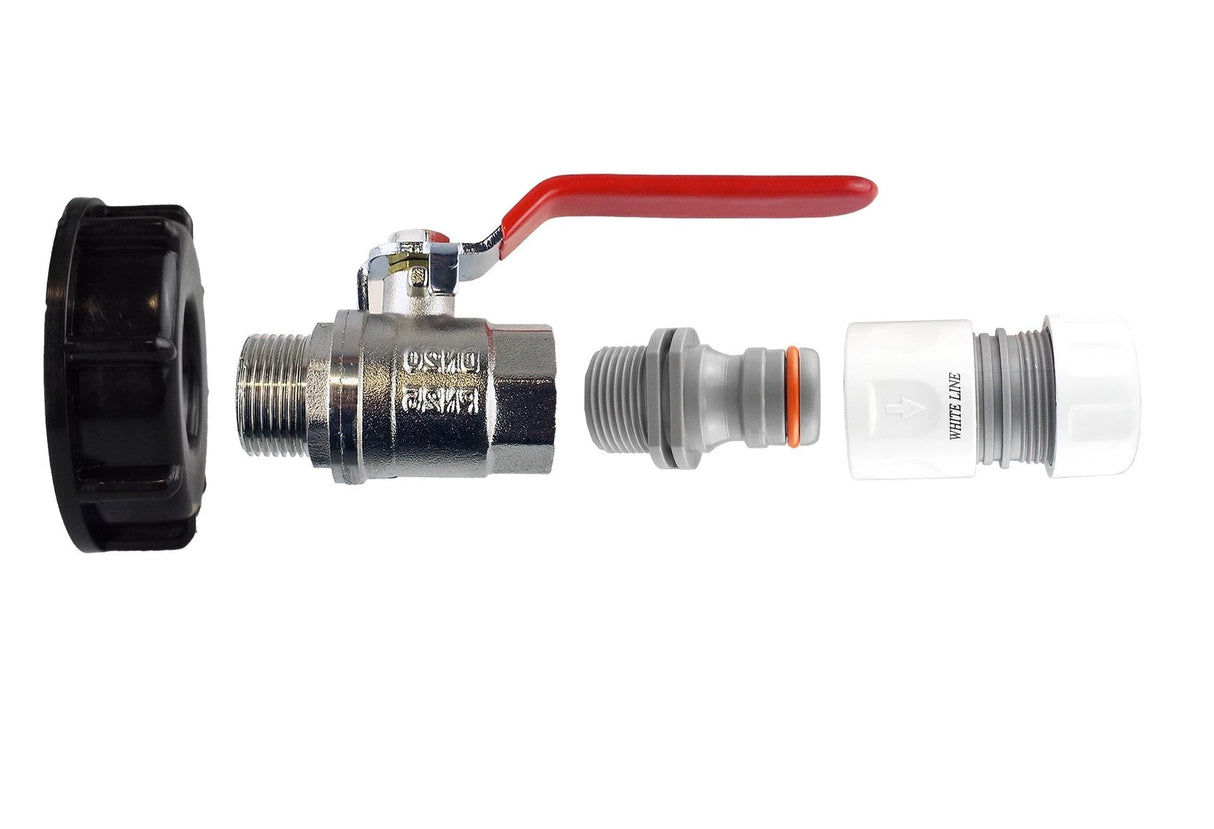 IBC 2” S60X6 Cap with ¾” BSP Lever Valve and Max Flo Hose Connectors Set - Armstrong Cheshire