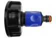 IBC 2” S60X6 Cap with ¾” BSP Threaded Hose Connector Blue and Double Male - Armstrong Cheshire