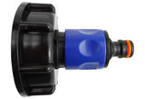IBC 2” S60X6 Cap with ¾” BSP Threaded Hose Connector Blue and Double Male - Armstrong Cheshire