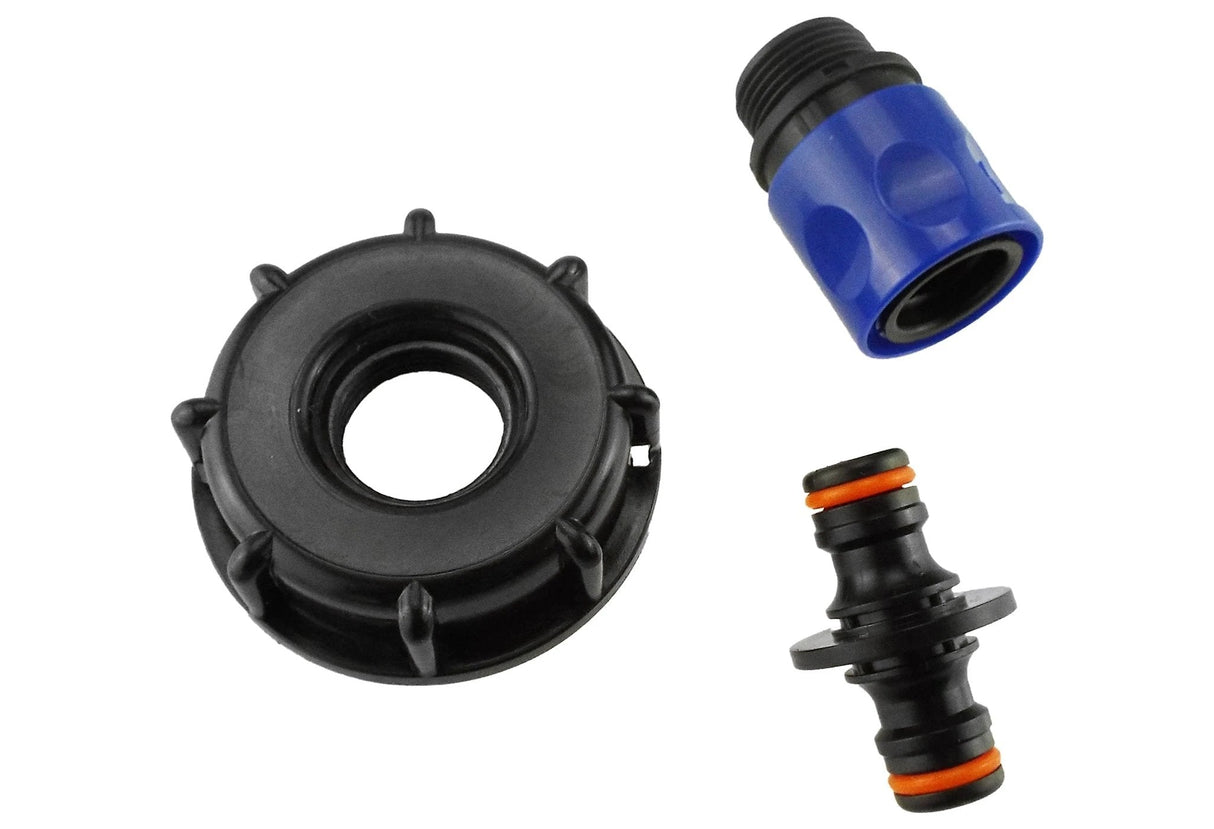 IBC 2” S60X6 Cap with ¾” BSP Threaded Hose Connector Blue and Double Male - Armstrong Cheshire