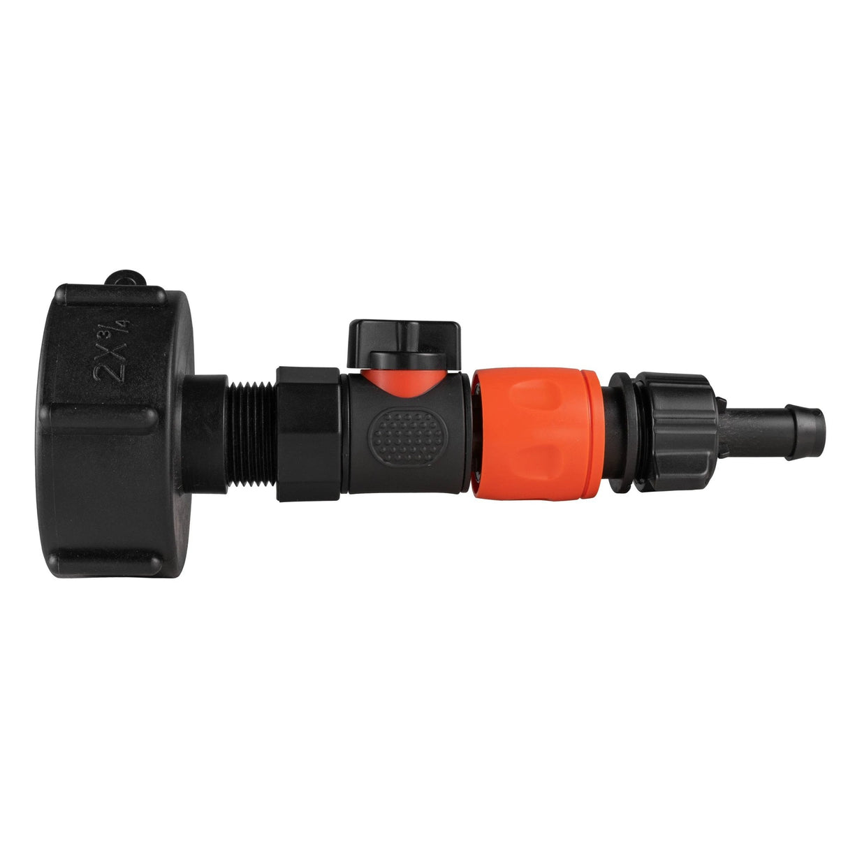 IBC 2” S60X6 Cap with BSPF Thread-Quick Connect Male Valve and Hose Connector 16mm Barb - Armstrong Cheshire