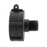 IBC 2” S60X6 Cap with BSPF Thread-Quick Connect Male Valve and Hose Connector 3/4" BSPM - Armstrong Cheshire