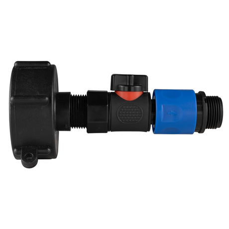 IBC 2” S60X6 Cap with BSPF Thread-Quick Connect Male Valve and Hose Connector 3/4" BSPM - Armstrong Cheshire
