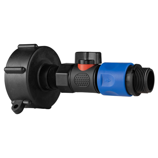 IBC 2” S60X6 Cap with BSPF Thread-Quick Connect Male Valve and Hose Connector 3/4" BSPM - Armstrong Cheshire
