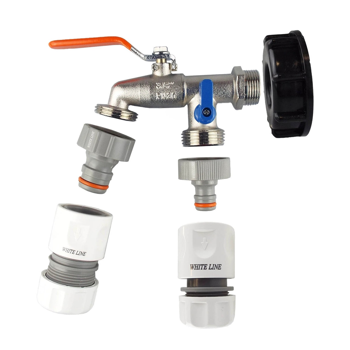 IBC 2” S60X6 Cap with Double Lever Tap, 1 x Max Flo Outlet and 1 x Standard Outlet - Armstrong Cheshire