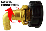 IBC 2” S60X6 Cap with Geka Type Fittings 25mm Barb Swivel Elbow - Armstrong Cheshire