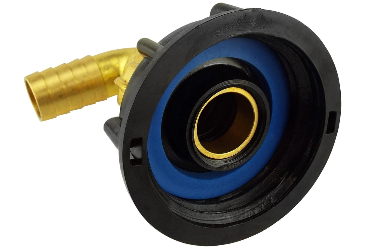 IBC 2” S60X6 Cap with Geka Type Fittings 25mm Barb Swivel Elbow - Armstrong Cheshire