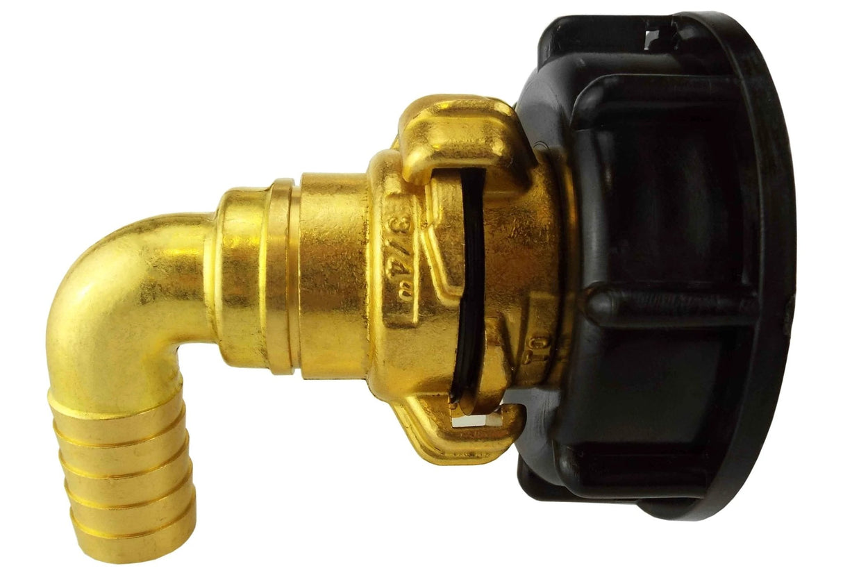 IBC 2” S60X6 Cap with Geka Type Fittings 25mm Barb Swivel Elbow - Armstrong Cheshire