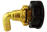 IBC 2” S60X6 Cap with Geka Type Fittings 25mm Barb Swivel Elbow - Armstrong Cheshire