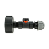IBC 2” S60X6 Cap with In-Line BSPF Valve and MDPE Straight 20mm - Armstrong Cheshire