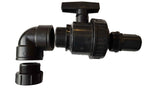IBC 2” S60X6 Cap with Large Plastic Valve, 2” BSP Elbow and 50mm Barb Straight - Armstrong Cheshire