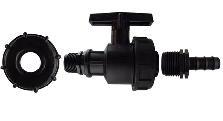 IBC 2” S60X6 Cap with Large Plastic Valve and 16mm Barbed Straight - Armstrong Cheshire