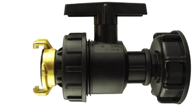 IBC 2” S60X6 Cap with Large Plastic Valve and Geka Type Fitting - Armstrong Cheshire
