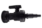 IBC 2” S60X6 Cap with Large Plastic Valve and Pond Connector 13/20/25mm Barb - Armstrong Cheshire