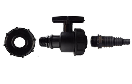 IBC 2” S60X6 Cap with Large Plastic Valve and Pond Connector 13/20/25mm Barb - Armstrong Cheshire