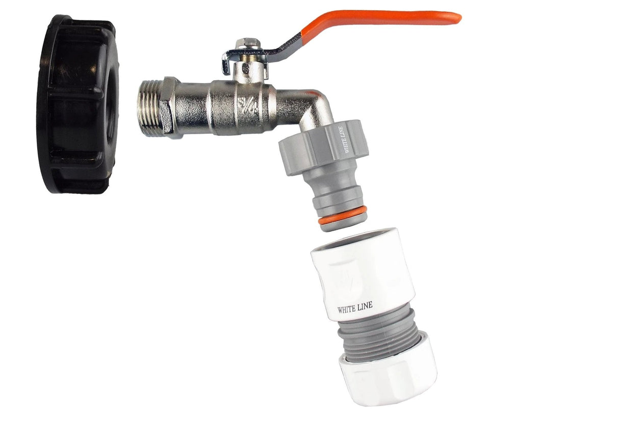 IBC 2” S60X6 Cap with Lever Tap and Max Flo Hose Connectors Set - Armstrong Cheshire