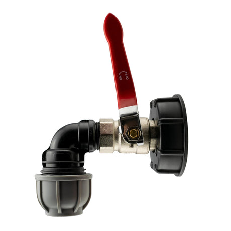 IBC 2” S60X6 Cap with Lever Valve and 32mm MDPE Elbow - Armstrong Cheshire