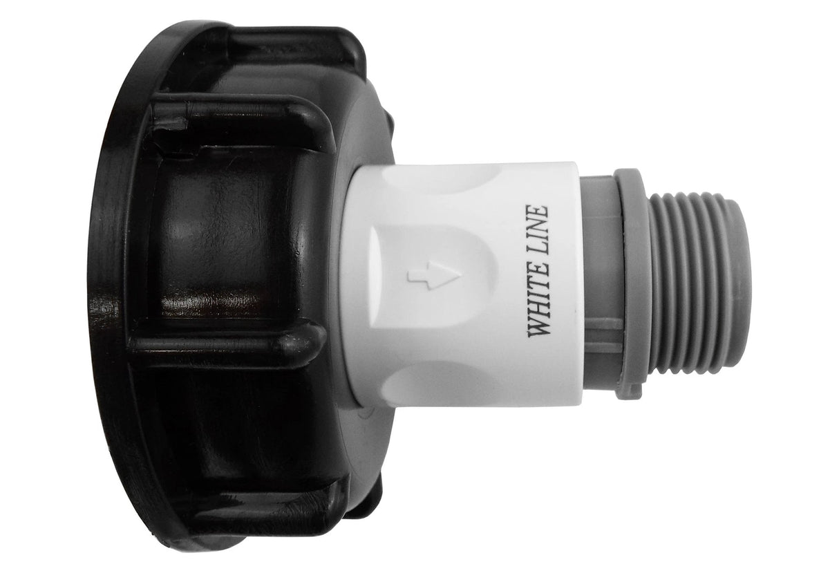 IBC 2” S60X6 Cap with Male Quick Connector and ¾” BSP Threaded Hose Connector - Armstrong Cheshire