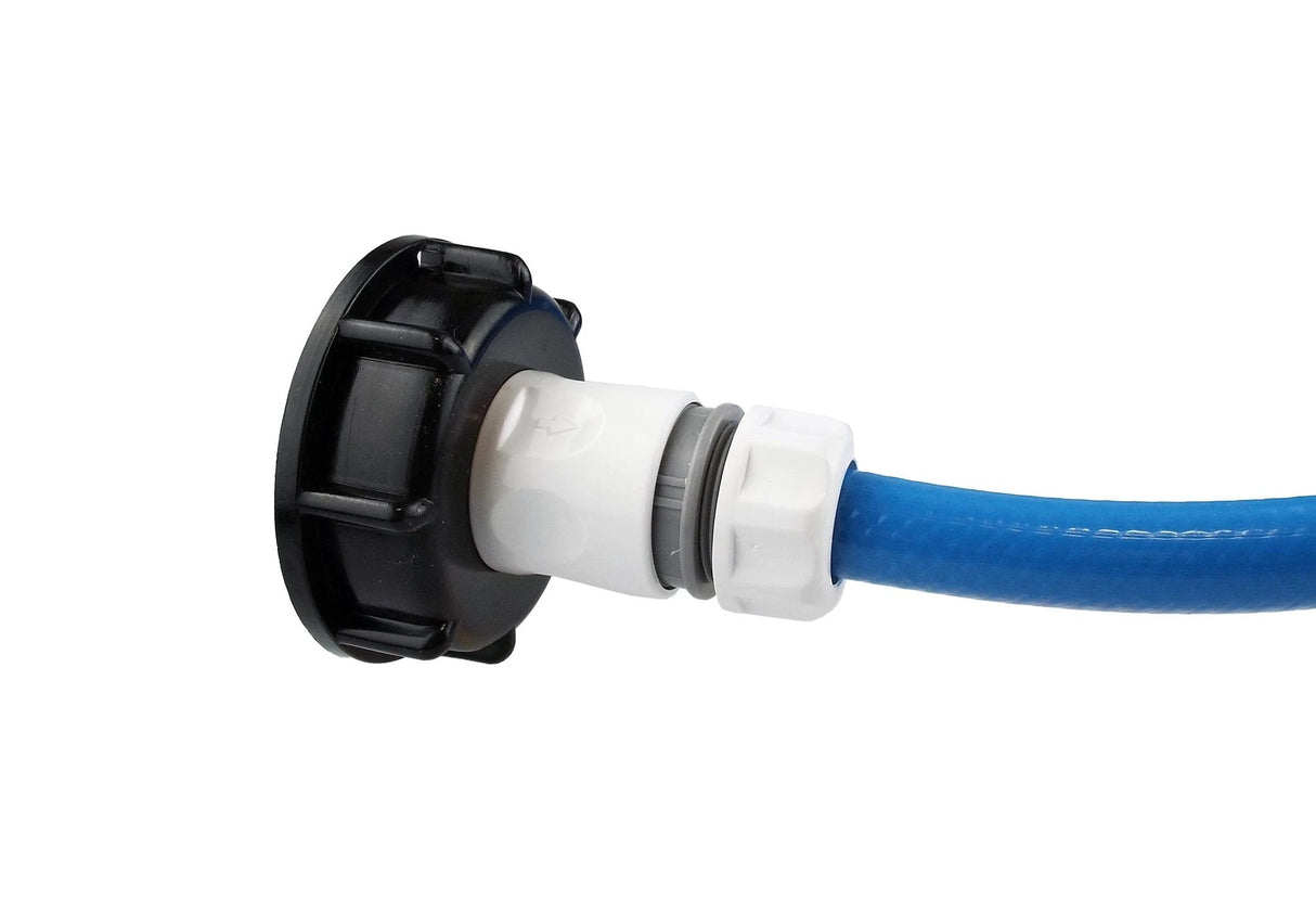 IBC 2” S60X6 Cap with Male Quick Connector and Hose Connector - Armstrong Cheshire