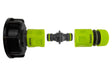 IBC 2” S60X6 Cap with Threaded Hose Fitting, Double Male and Hose Connector Lime - Armstrong Cheshire