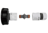 IBC 2” S60X6 Cap with Threaded Hose Fitting, Double Male and Hose Connector WL - Armstrong Cheshire
