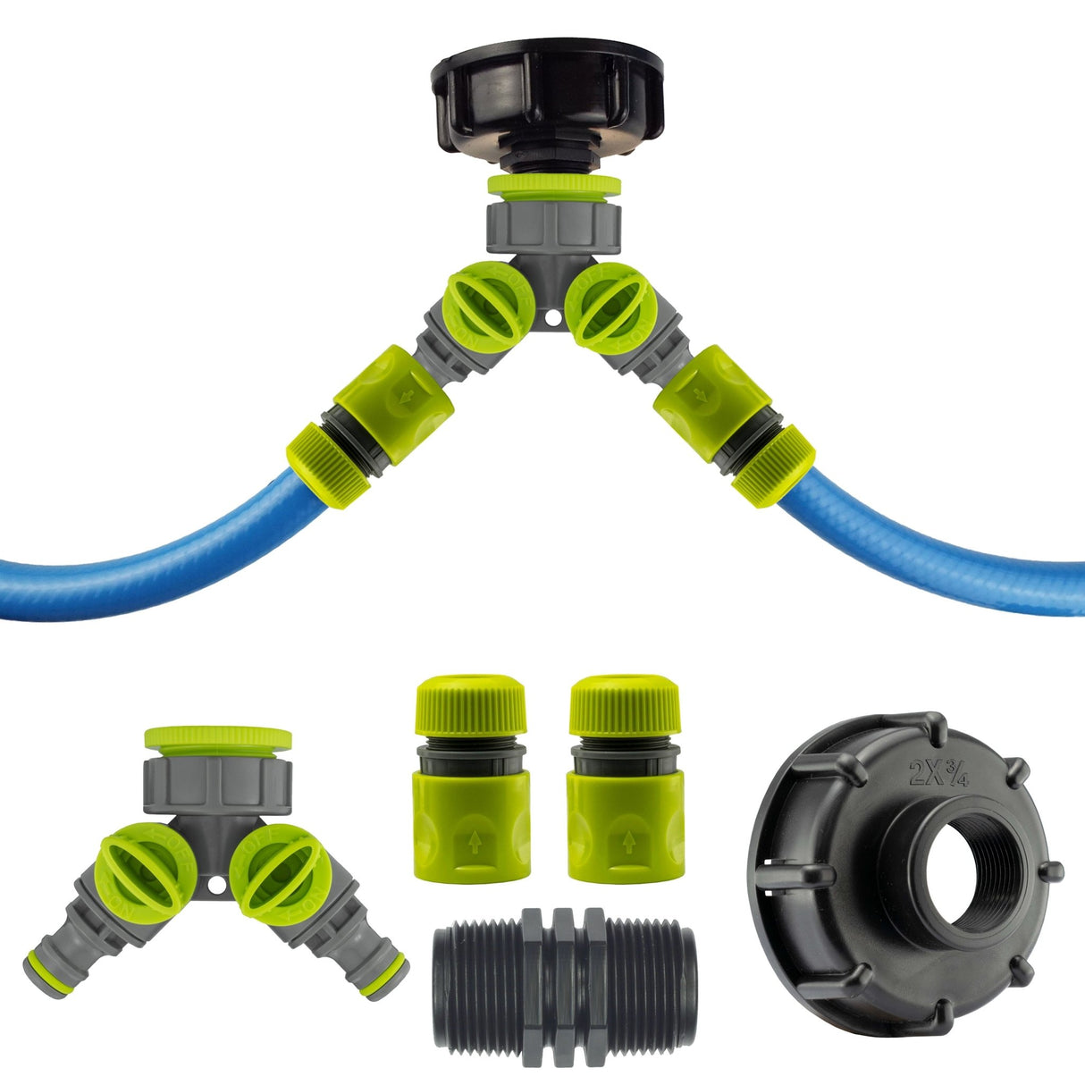 IBC 2” S60X6 Cap with Two Way Valved Splitter and Hose Connector - Armstrong Cheshire
