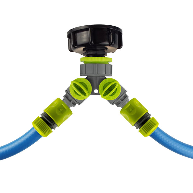 IBC 2” S60X6 Cap with Two Way Valved Splitter and Hose Connector - Armstrong Cheshire