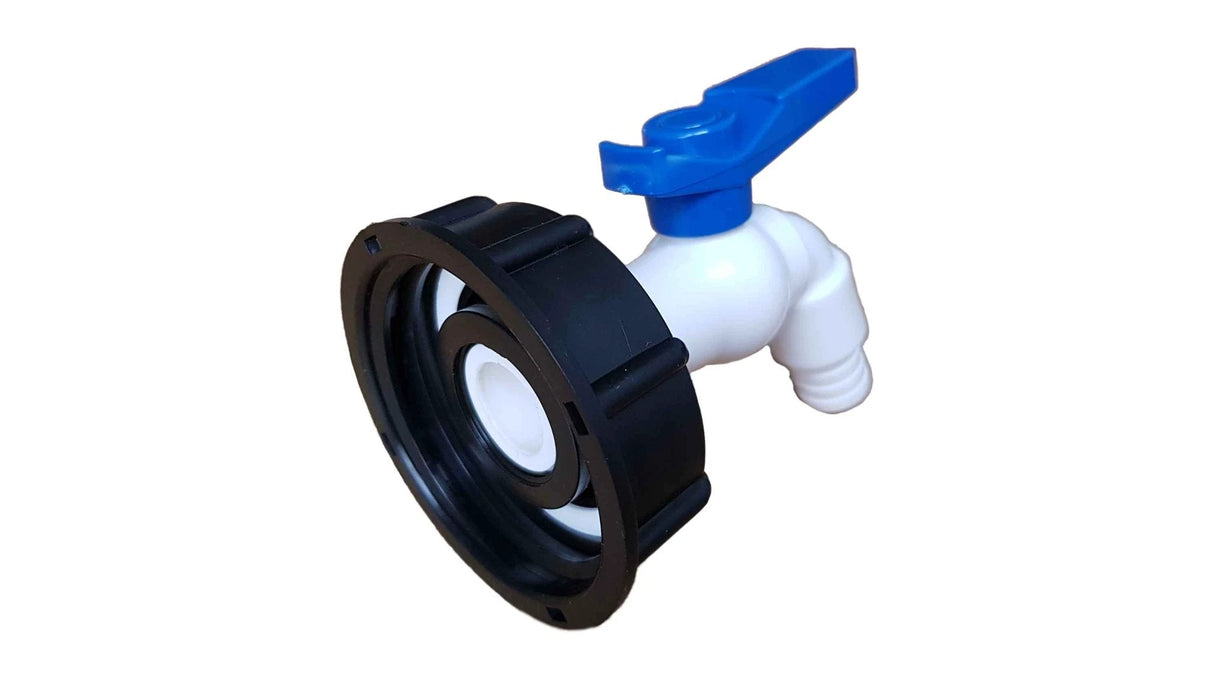 IBC 2” S60X6 Cap with White Blue Plastic Tap - Armstrong Cheshire