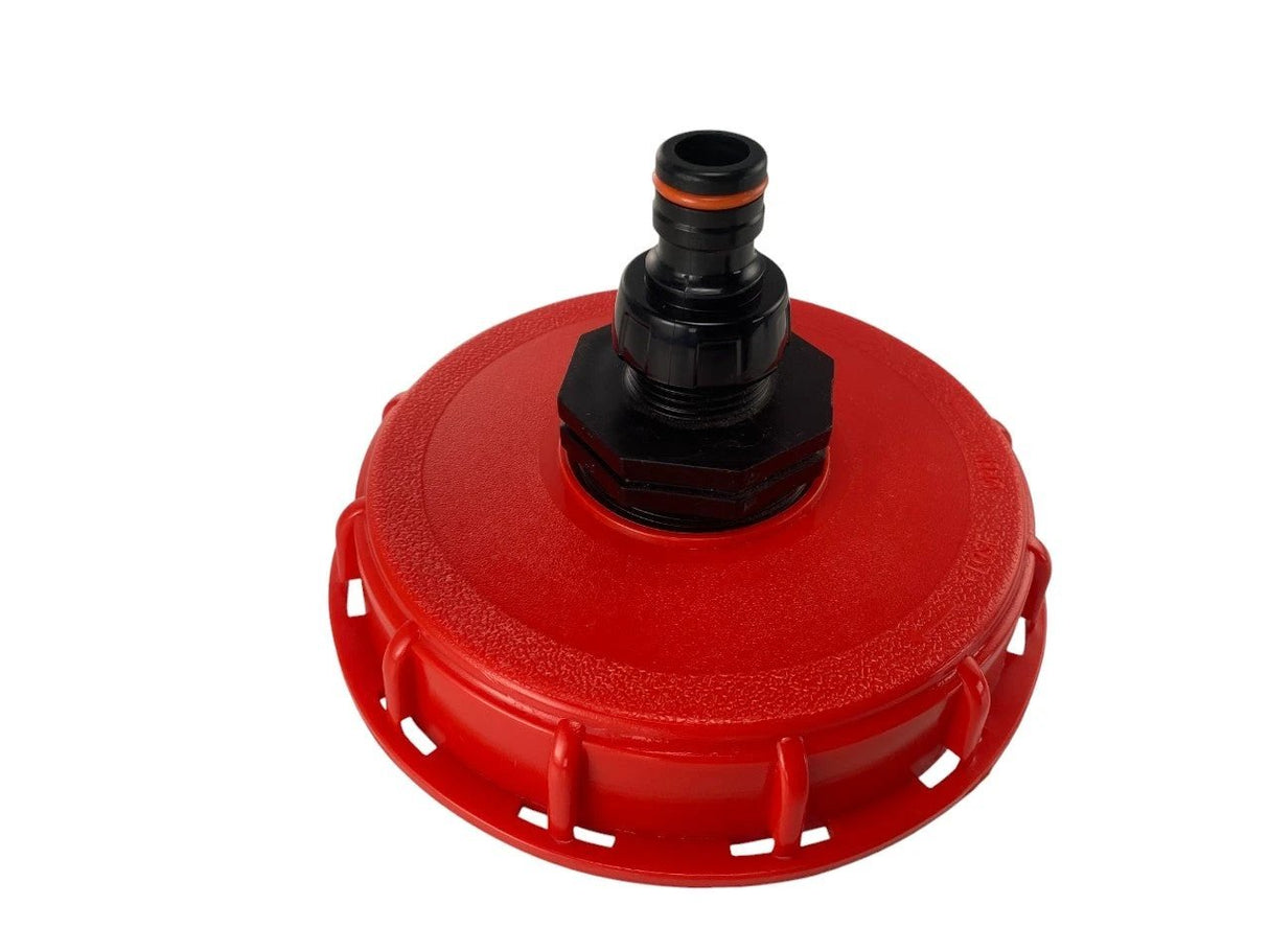 IBC 6-inch Cap Kit with 3/4” Hose Pipe Connector (Black) - Armstrong Cheshire