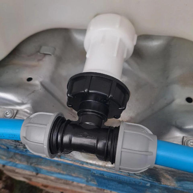 IBC Extender with 2” S60X6 Cap and 25mm MDPE Tee - Armstrong Cheshire