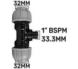 IBC Extender with 2” S60X6 Cap and 32mm MDPE Tee - Armstrong Cheshire