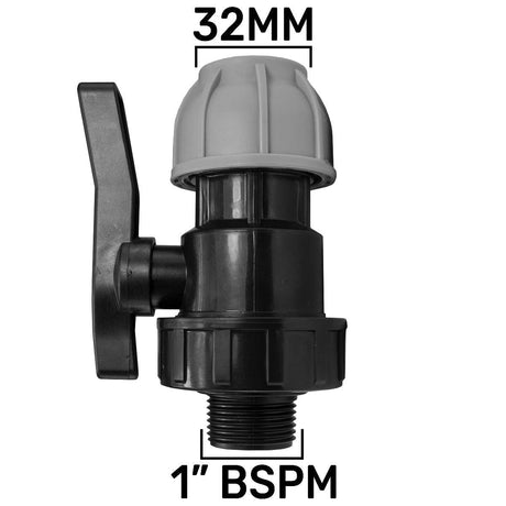 IBC Extender with 2” S60X6 Cap and 32mm MDPE Valve - Armstrong Cheshire