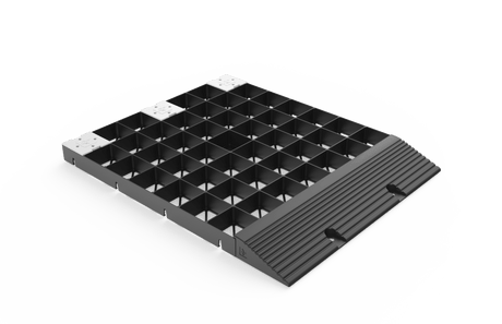 IBRAN V Grid Ramp Edging For Shed Bases And Gravel Or Grass Grids Edge Protection Bolted To Ground - Armstrong Cheshire
