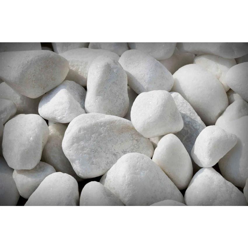 Ice White Pebbles 40-90mm 20kg Bag Pallet of 49 - Armstrong Cheshire