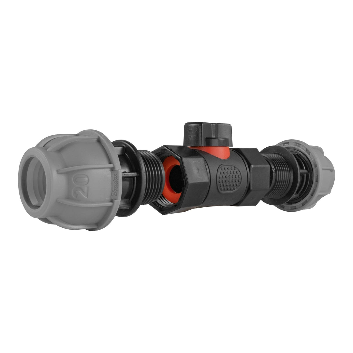 In-Line BSPF Valve with 2 x 20mm MDPE Straight Connectors - Armstrong Cheshire