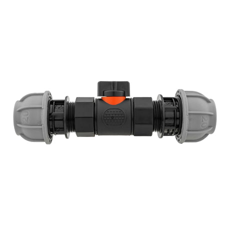 In-Line BSPF Valve with 2 x 20mm MDPE Straight Connectors - Armstrong Cheshire