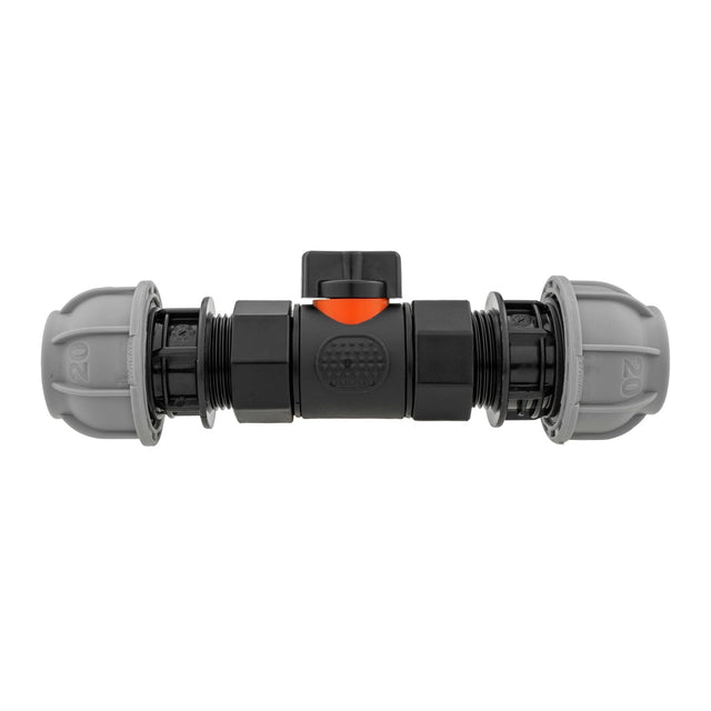 In-Line BSPF Valve with 2 x 20mm MDPE Straight Connectors - Armstrong Cheshire