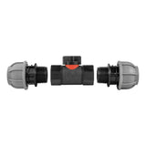 In-Line BSPF Valve with 2 x 20mm MDPE Straight Connectors - Armstrong Cheshire