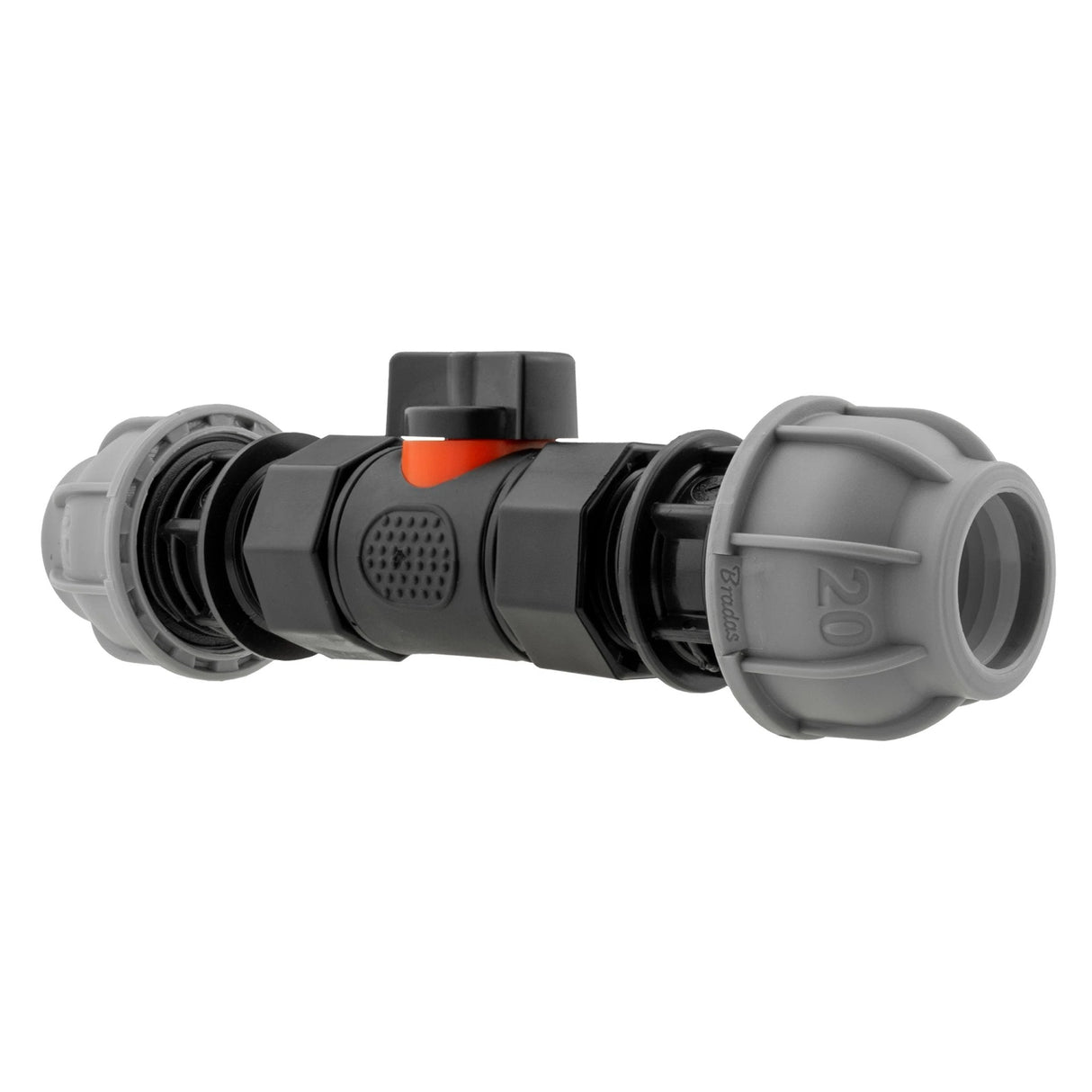 In-Line BSPF Valve with 2 x 20mm MDPE Straight Connectors - Armstrong Cheshire