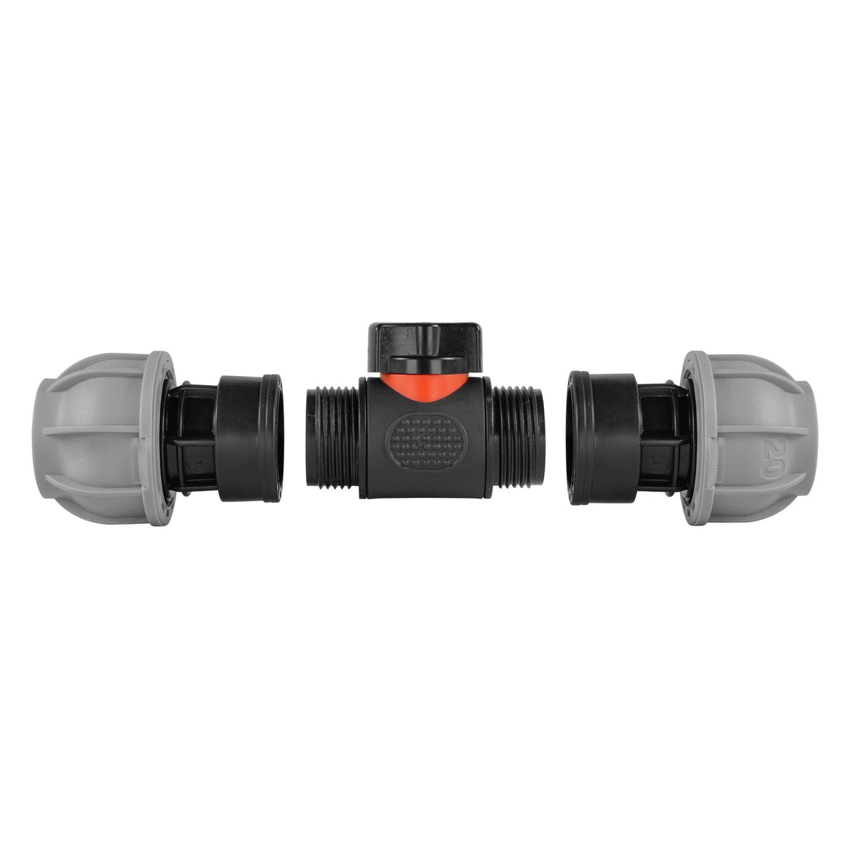 In-Line BSPM Valve with 2 x 20mm MDPE Straight Connectors - Armstrong Cheshire