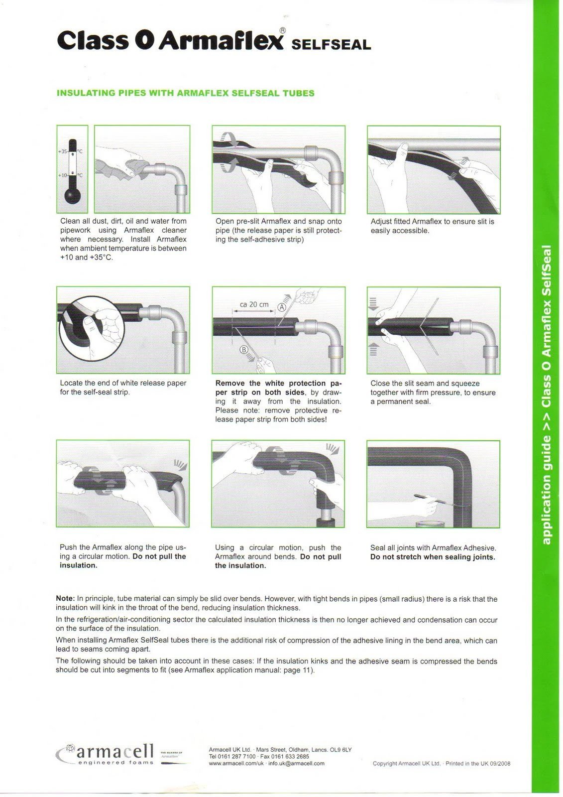 K-Flex Self-Seal Pipe Insulation 2m Length High-Efficiency Class 0 Rubber - Armstrong Cheshire