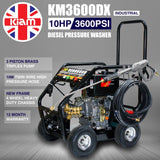 Kiam KM3600DX Industrial Diesel Pressure Washer (10HP) - Armstrong Cheshire