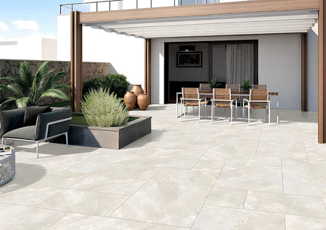 Luzia Porcelain Paving Cloud White Outdoor Tiles - Armstrong Cheshire