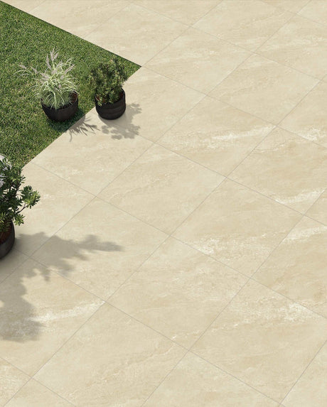 Luzia Porcelain Paving  Polar Ivory Outdoor Tiles - Armstrong Cheshire