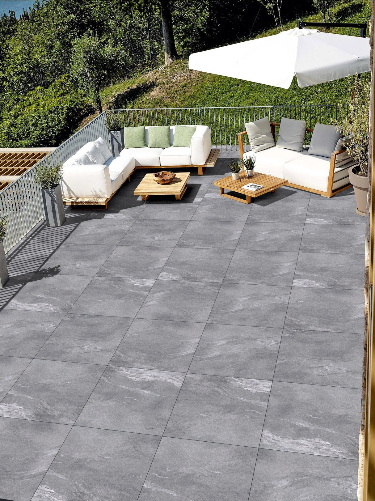 Luzia Porcelain Paving Volcanic Grey Outdoor Tiles - Armstrong Cheshire