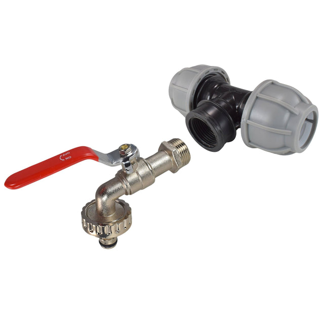 MDPE Tee 25mm and Lever Quick Connect Tap - Armstrong Cheshire